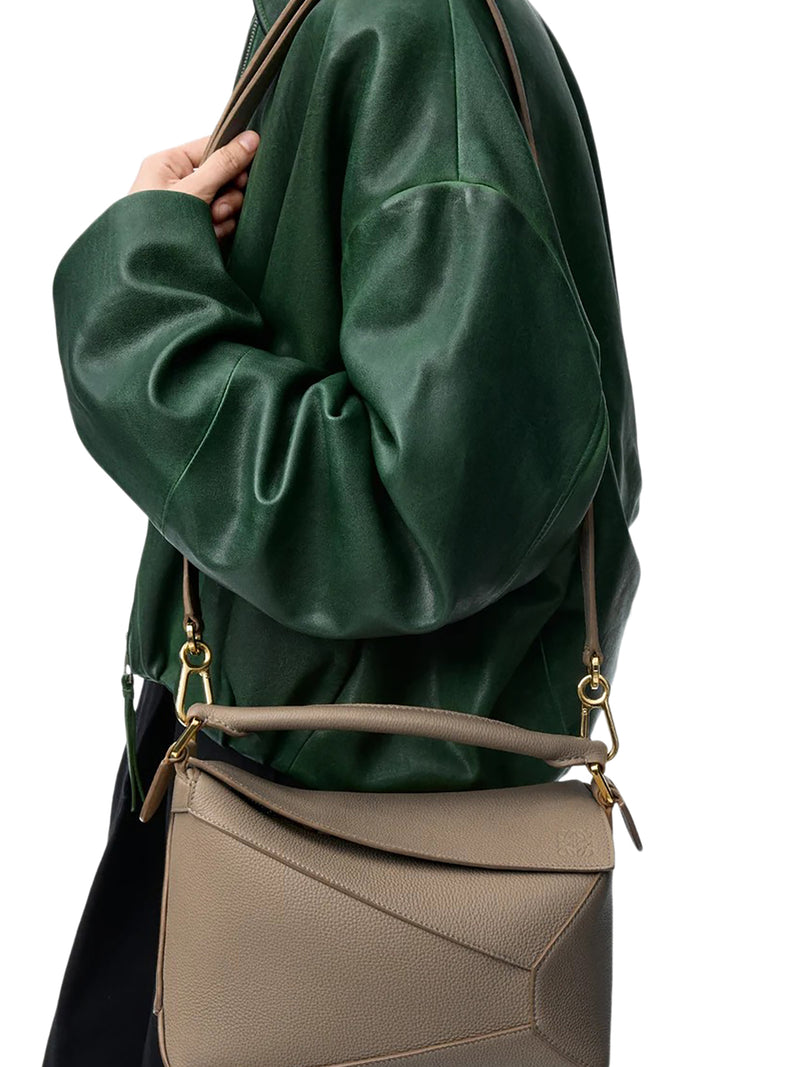 BORSA PUZZLE EDGE PICCOLA IN PELLE DI VITELLO GRANATA