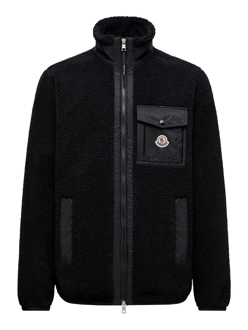 FELPA IN PILE EFFETTO TEDDY CON ZIP E TASCA