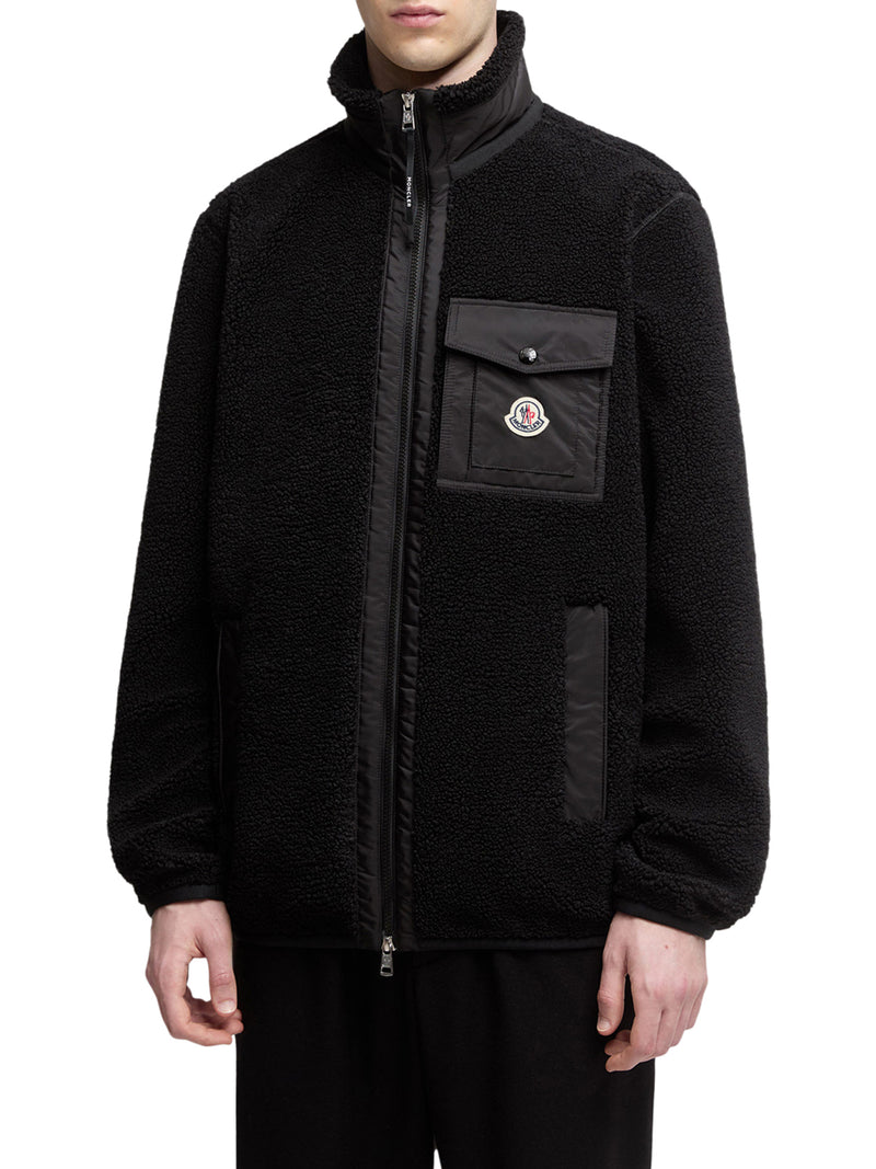 FELPA IN PILE EFFETTO TEDDY CON ZIP E TASCA