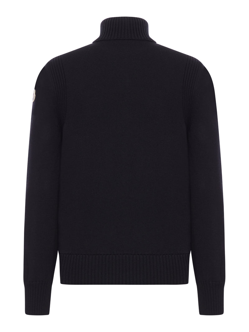 CARDIGAN IMBOTTITO IN LANA CON ZIP