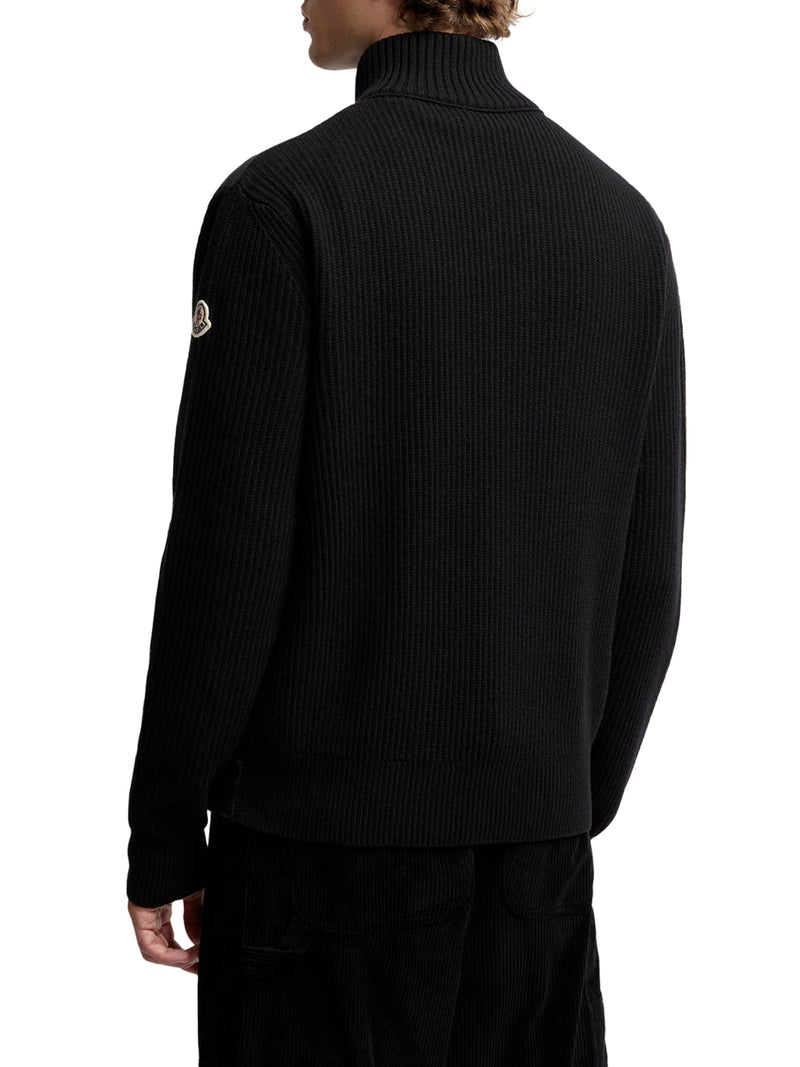 CARDIGAN IMBOTTITO IN LANA E CASHMERE CON ZIP