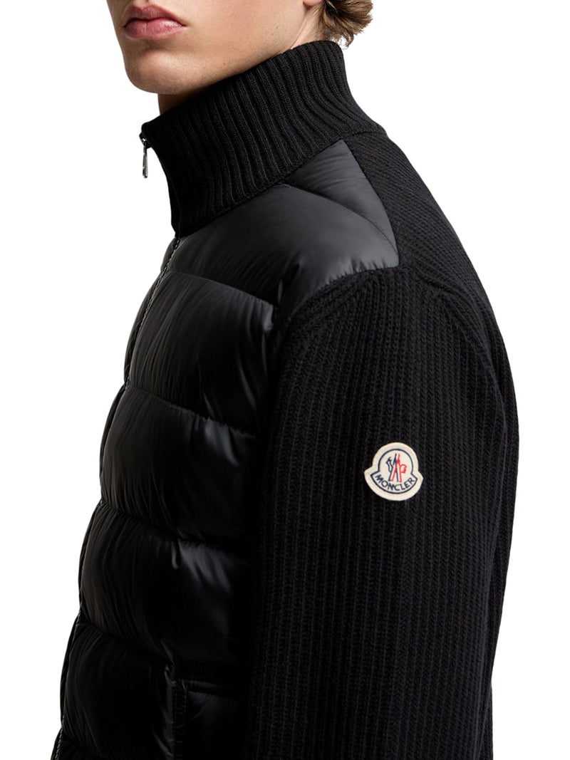 CARDIGAN IMBOTTITO IN LANA E CASHMERE CON ZIP