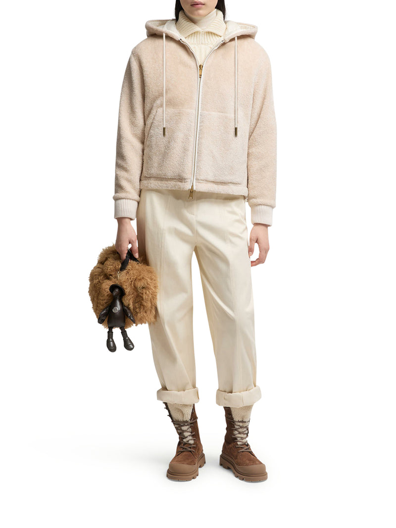 FELPA IMBOTTITA REVERSIBILE CON CAPPUCCIO