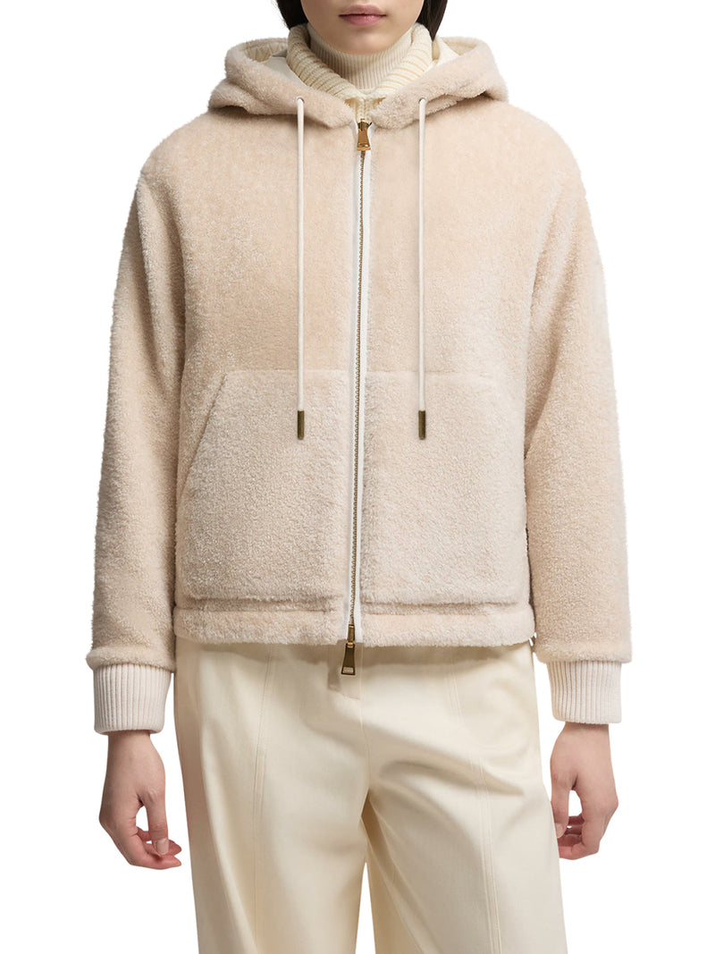 FELPA IMBOTTITA REVERSIBILE CON CAPPUCCIO