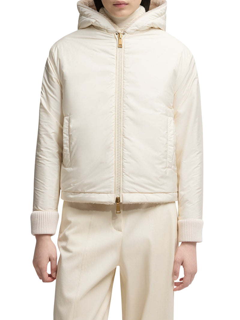 FELPA IMBOTTITA REVERSIBILE CON CAPPUCCIO