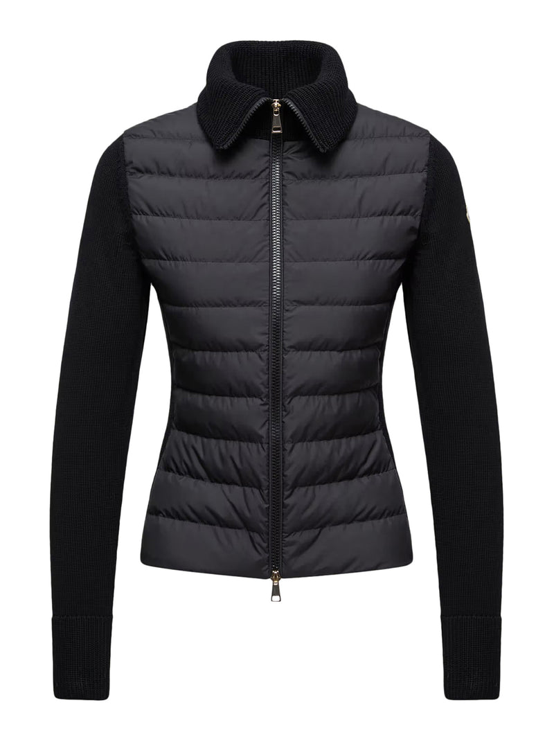 CARDIGAN IMBOTTITO IN LANA CON ZIP