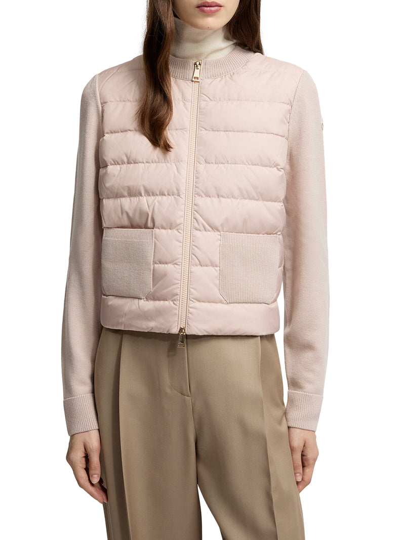 CARDIGAN IMBOTTITO IN LANA CON ZIP