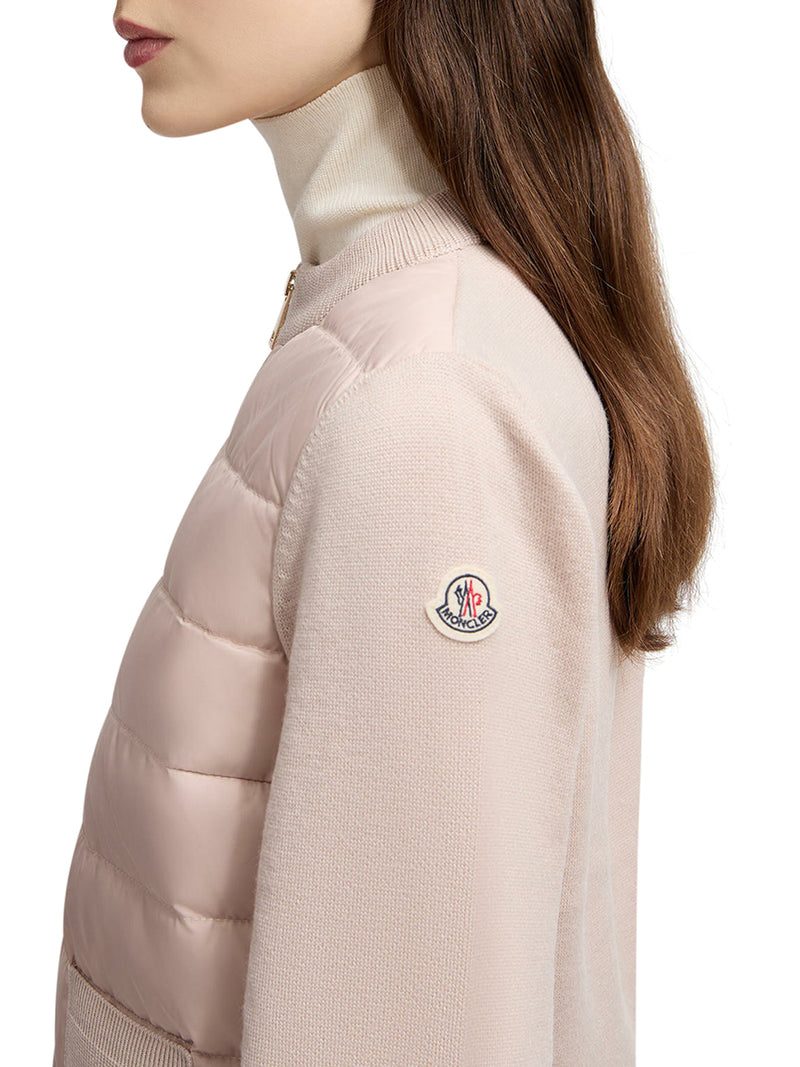 CARDIGAN IMBOTTITO IN LANA CON ZIP