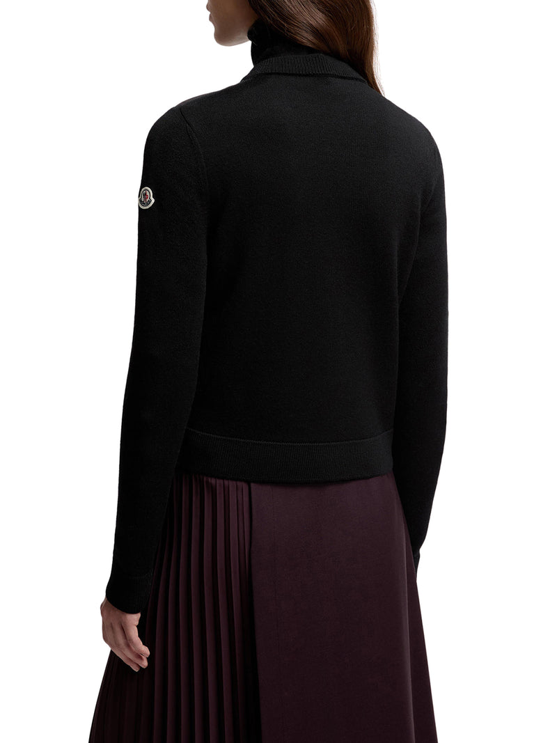 CARDIGAN IMBOTTITO IN LANA CON ZIP