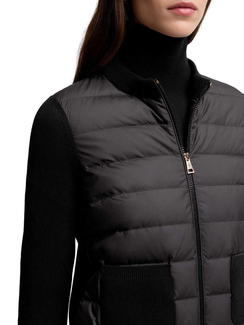 CARDIGAN IMBOTTITO IN LANA CON ZIP