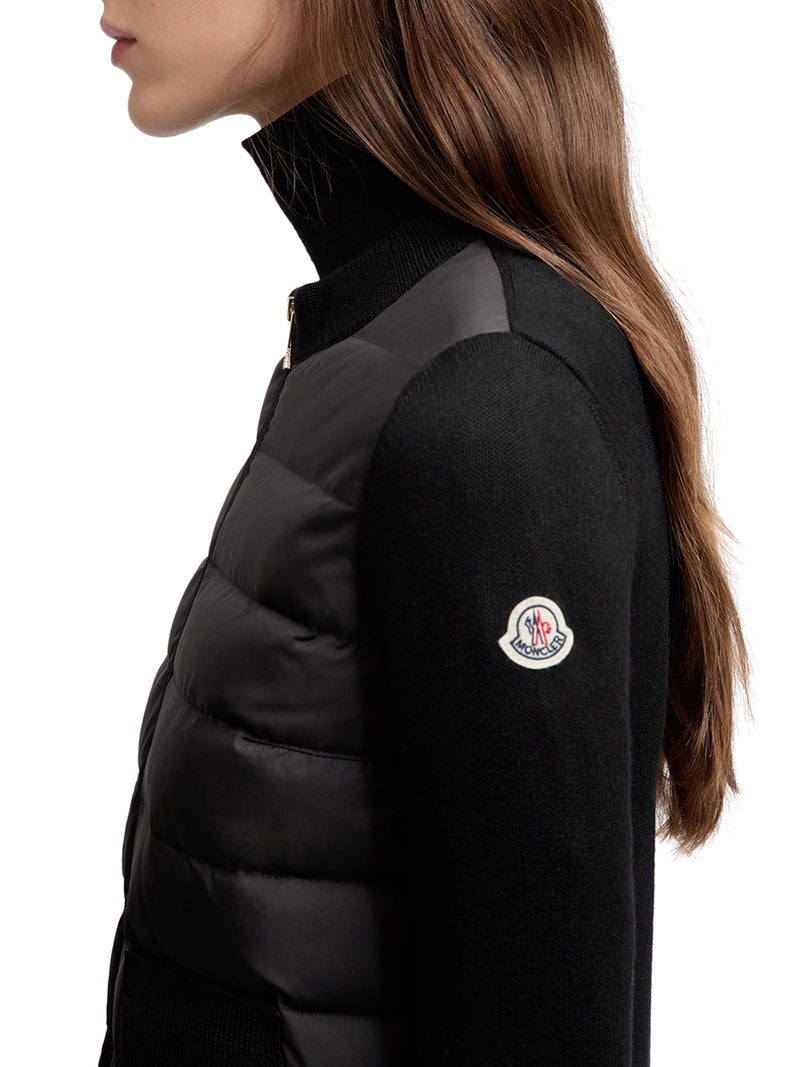 CARDIGAN IMBOTTITO IN LANA CON ZIP