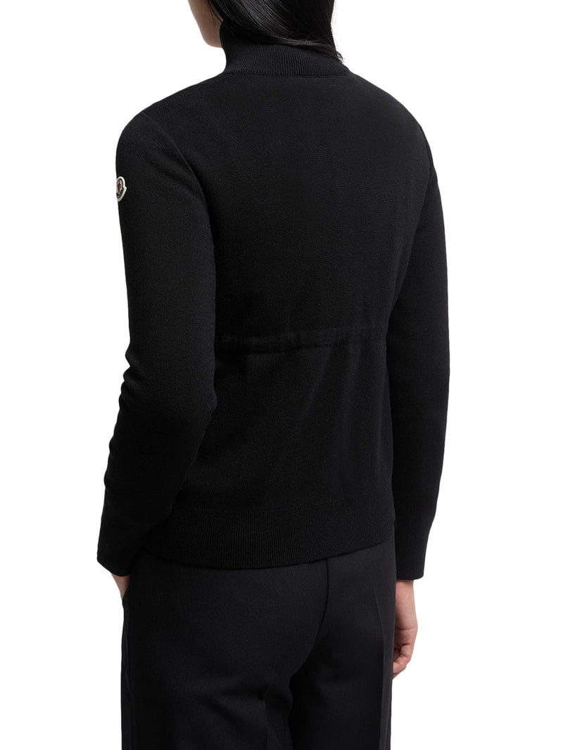 CARDIGAN IMBOTTITO IN LANA CON ZIP