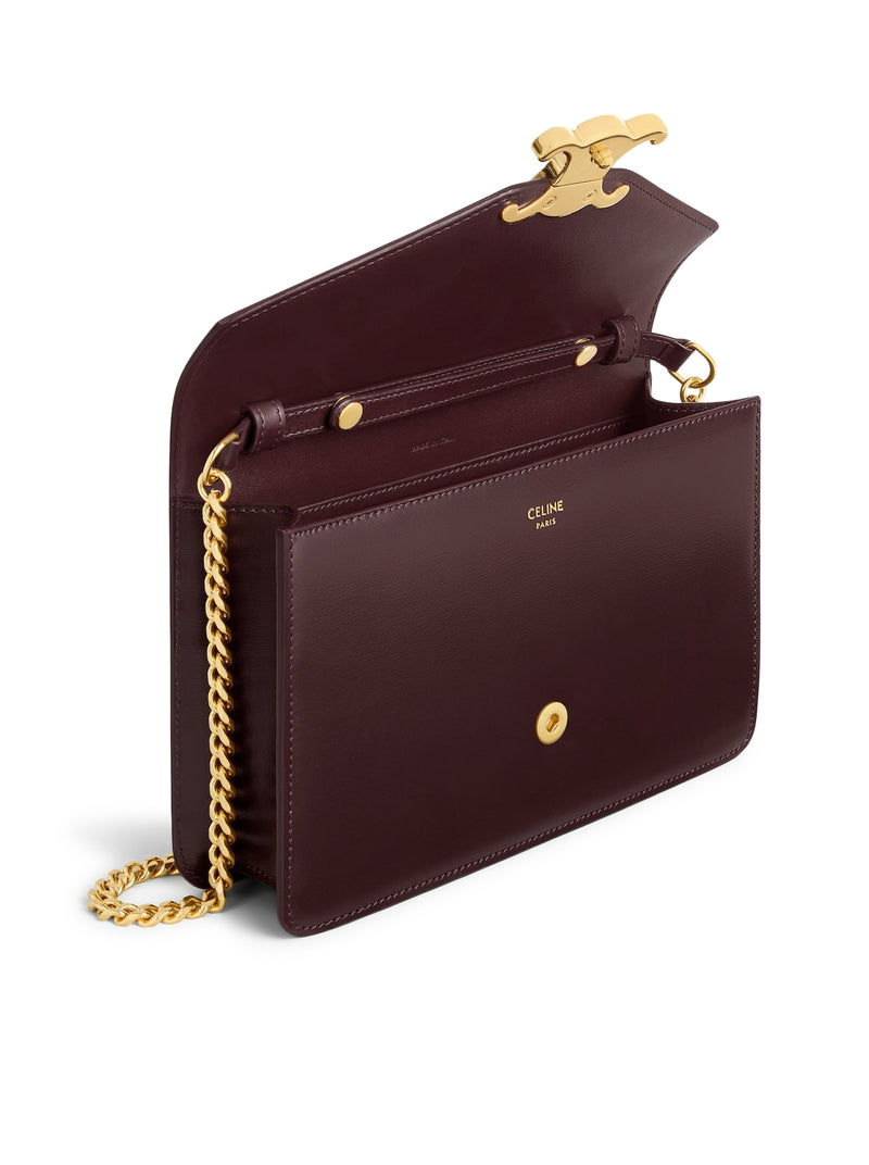 POCHETTE MARGO CON CATENA IN PELLE DI VITELLO LUCIDA NERO
