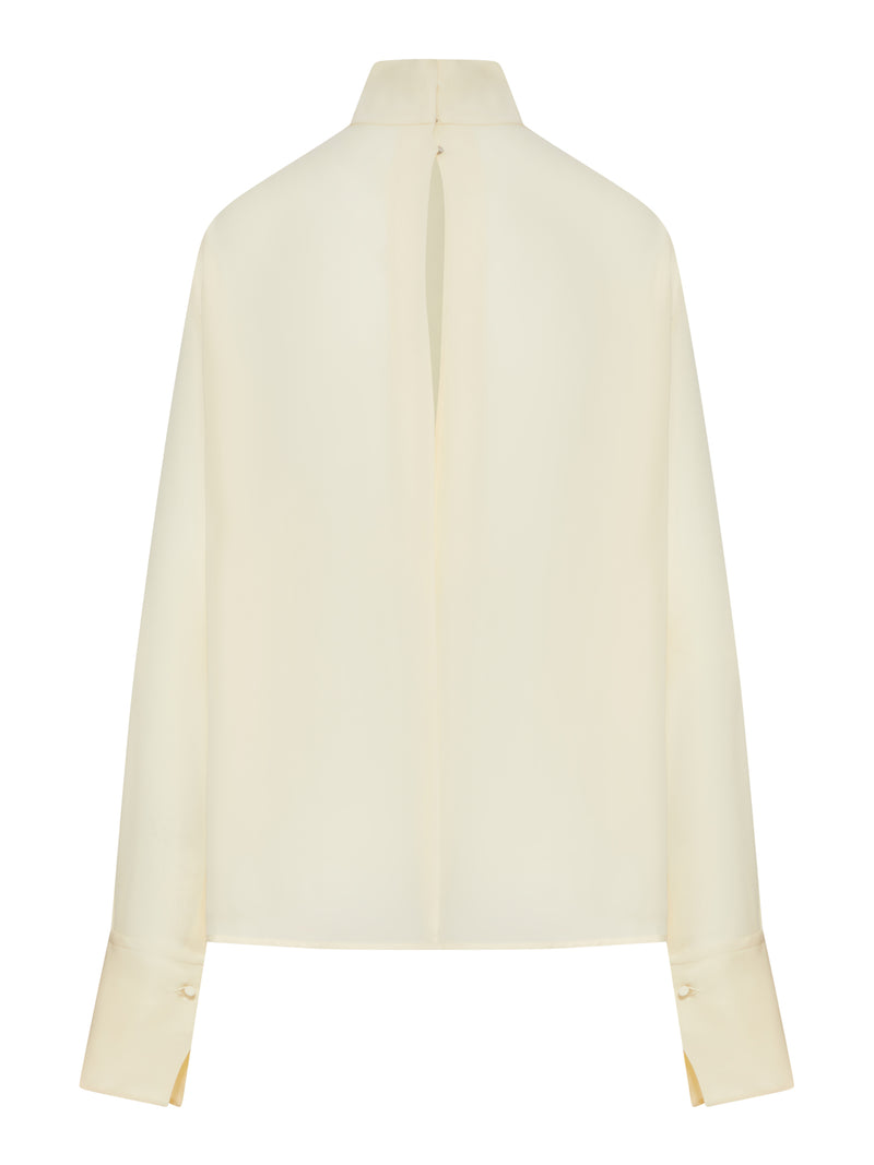 BLUSA A MANICHE LUNGHE IN GEORGETTE DI SETA