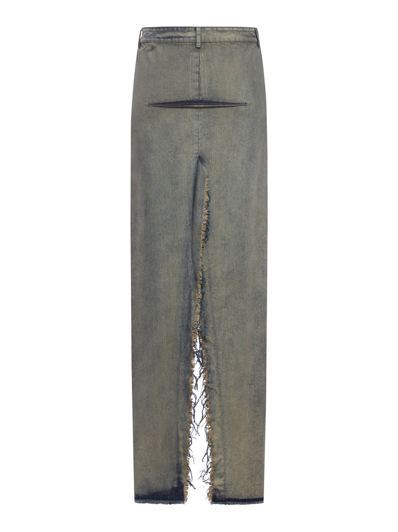 GONNA SLICED IN DENIM DI COTONE