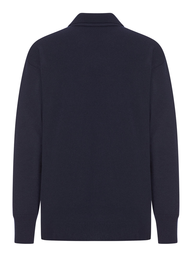 POLO IN LANA CON SCOLLO A V