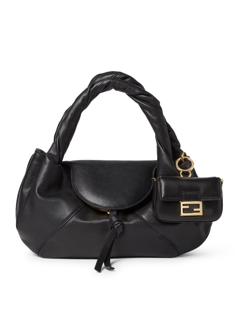 NANO BAGUETTE CHARM IN NAPPA NERO