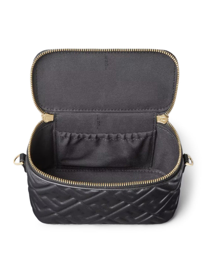 MINI BORSA FENDI VANITY IN NAPPA NERA CON MOTIVO FF