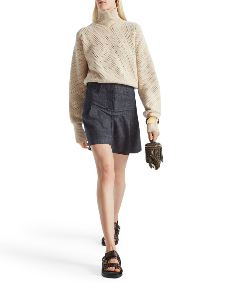 MINI BORSA FENDI VANITY IN TESSUTO FF JACQUARD TABACCO MARRONE