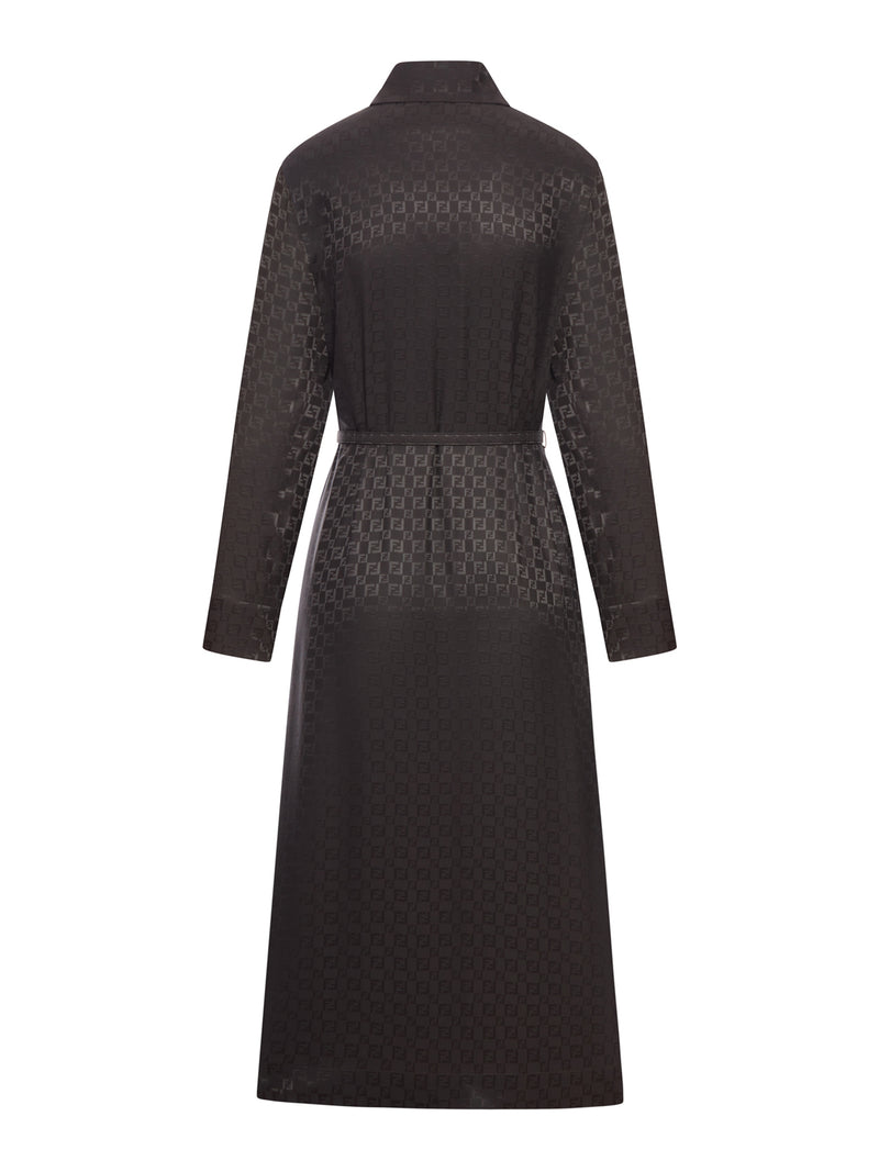 ABITO IN SETA FF JACQUARD MARRONE