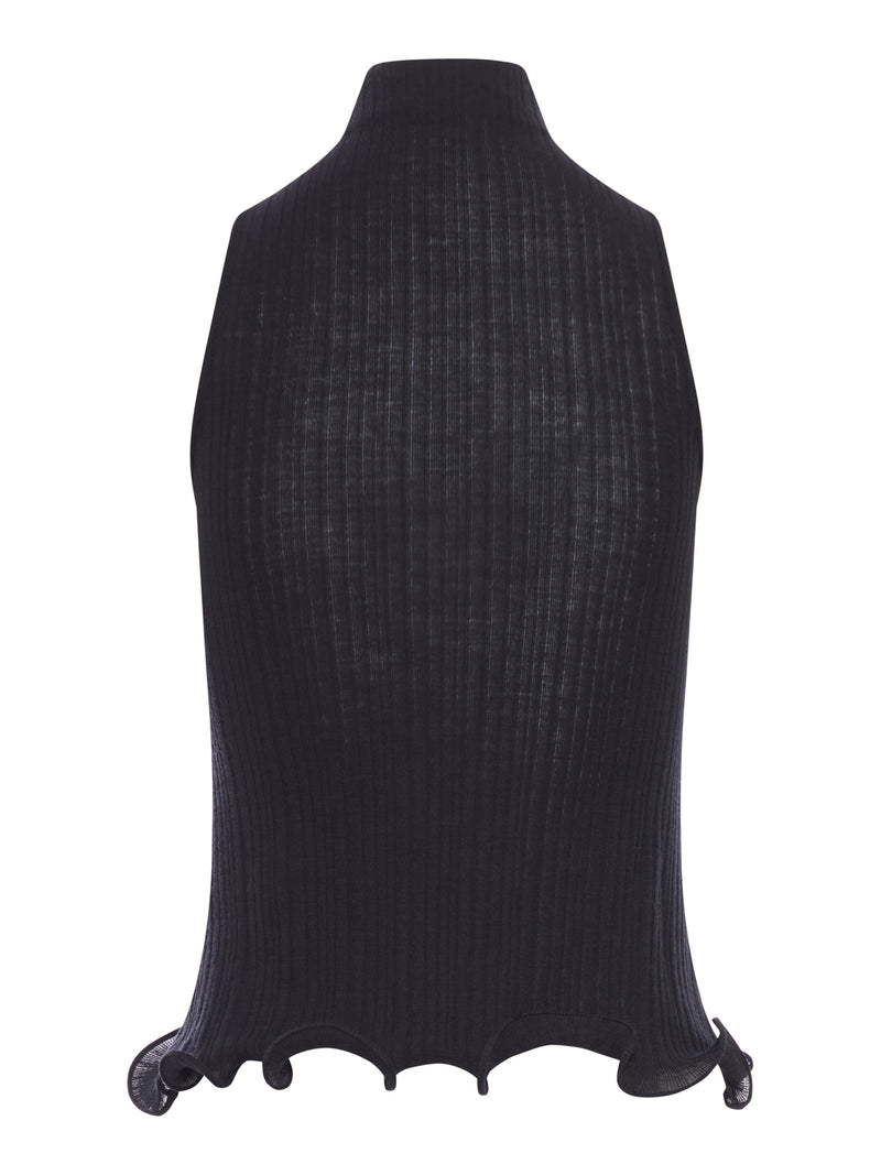 TOP IN COTONE RIFINITO CON ROUCHES