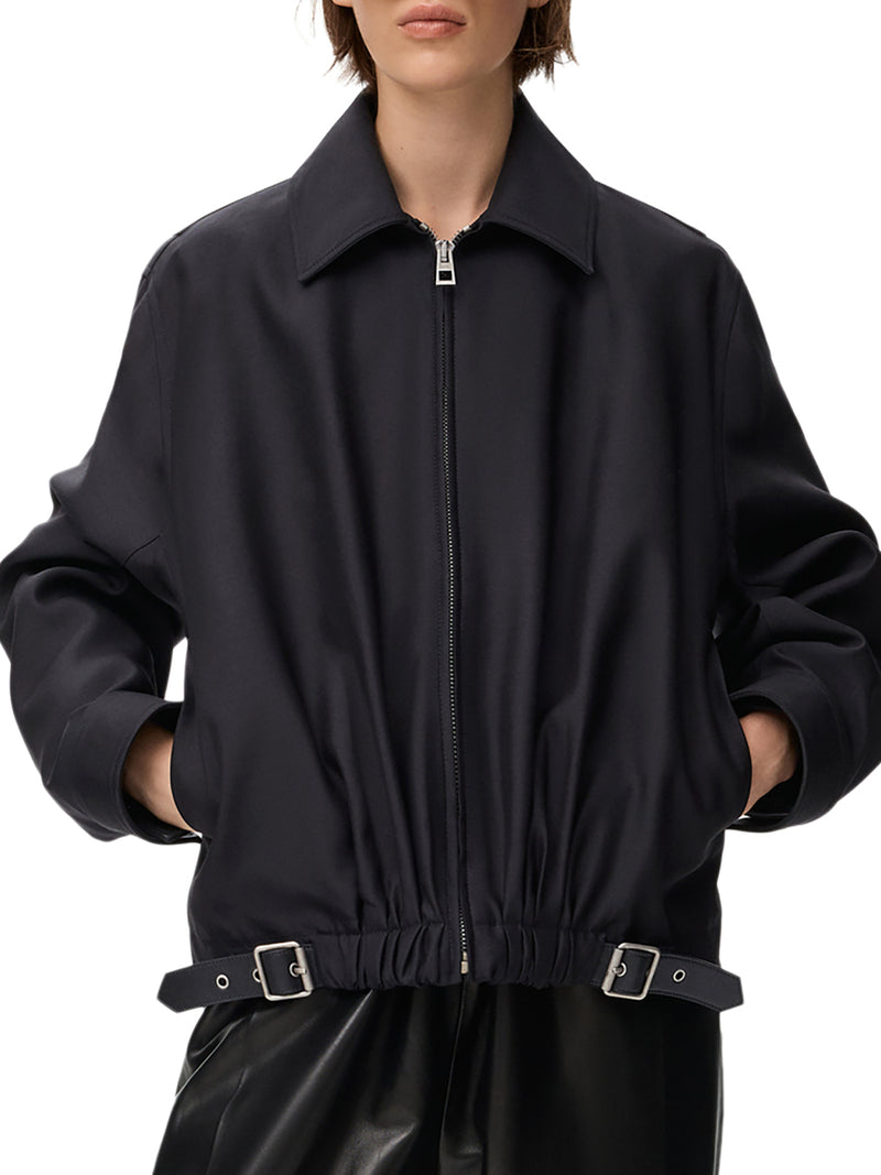 GIACCA CON CINTURA IN LANA E SETA