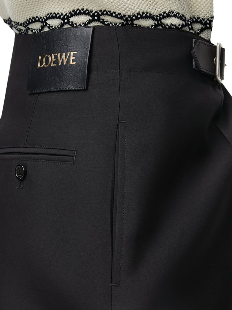 PANTALONI CON CINTURA IN LANA E SETA