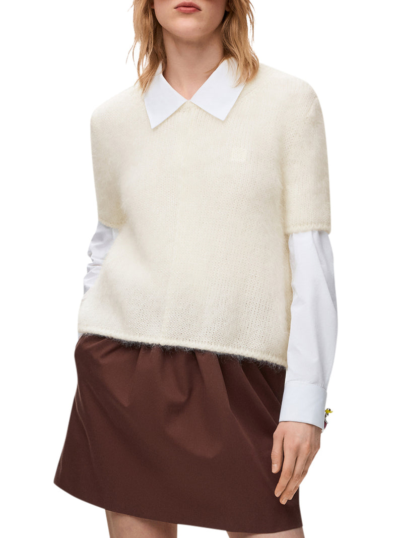 MAGLIONE A MANICHE CORTE IN MISTO MOHAIR