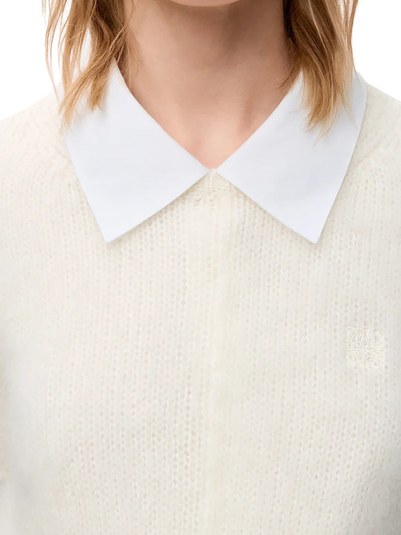 MAGLIONE A MANICHE CORTE IN MISTO MOHAIR