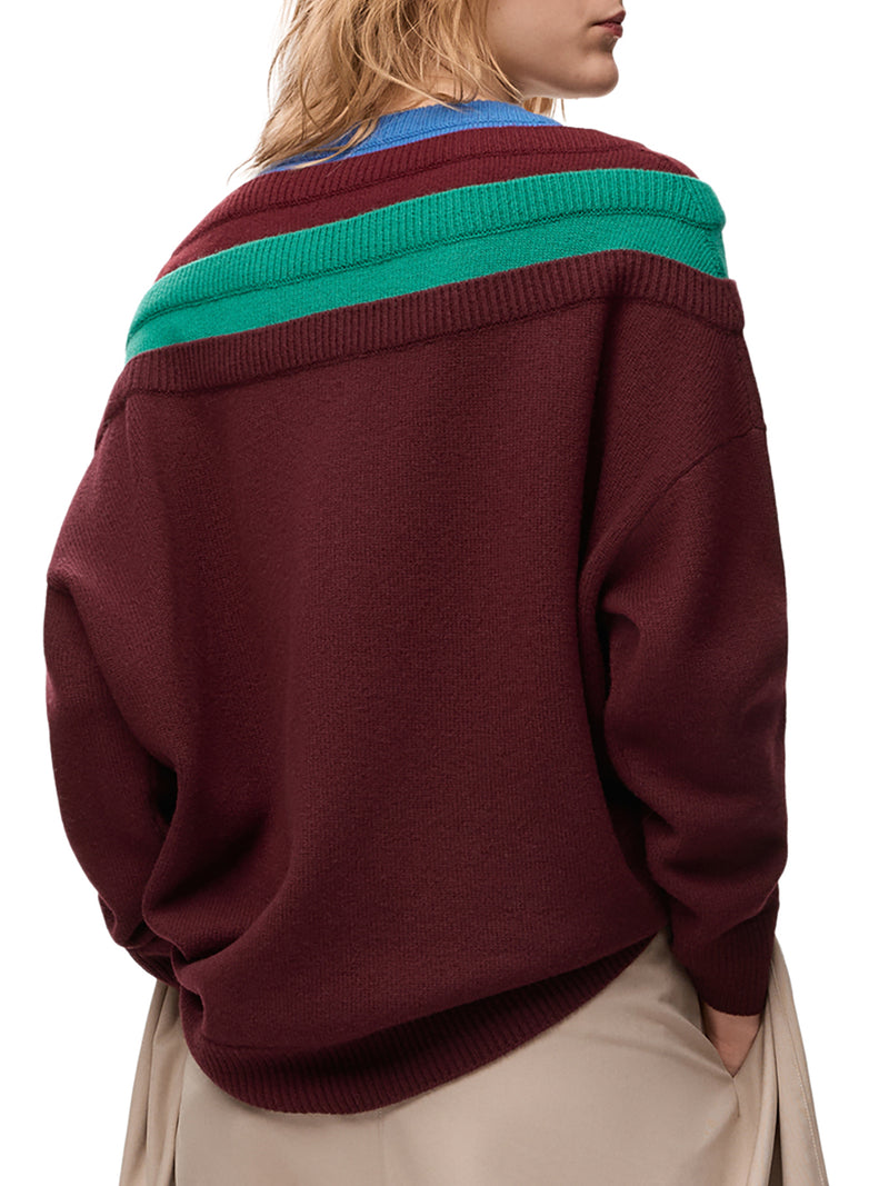 MAGLIONE IN LANA CON COSTRUZIONE A STRATI