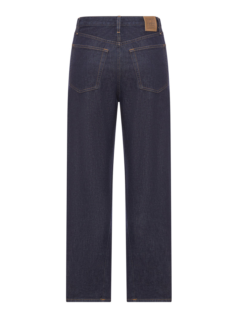 JEANS IN DEMIN CON CUCITURE RITORTE