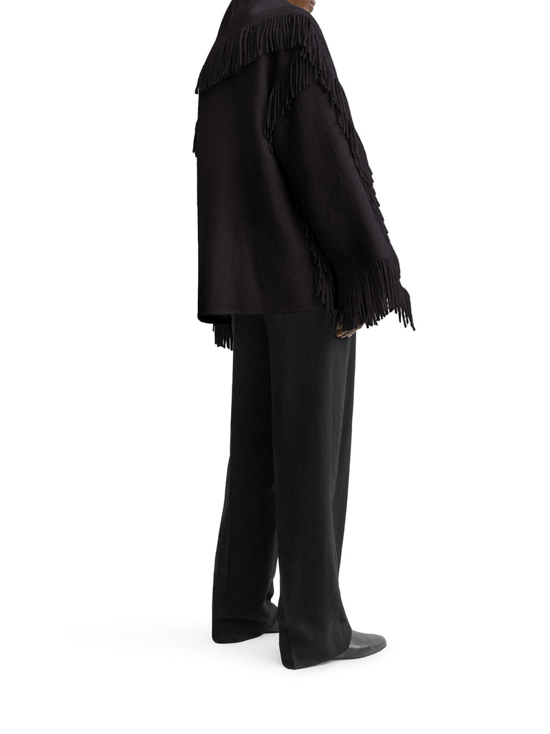 GIACCA CON SCIARPA CON FRANGE