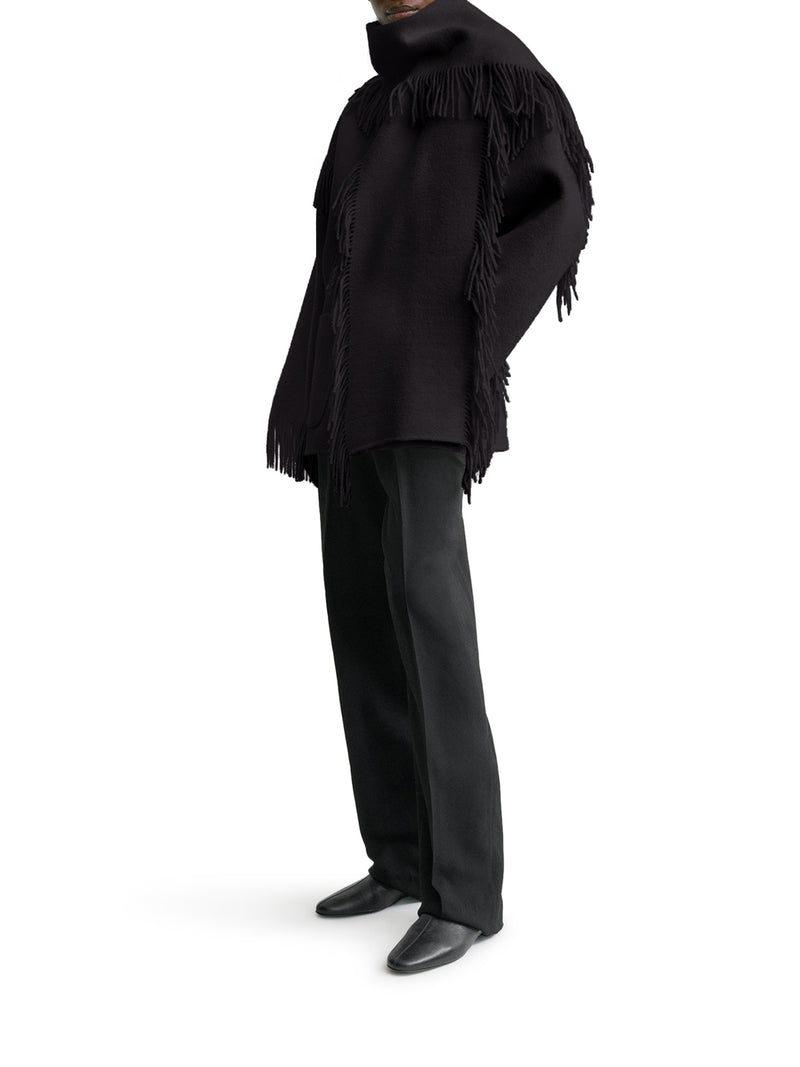 GIACCA CON SCIARPA CON FRANGE