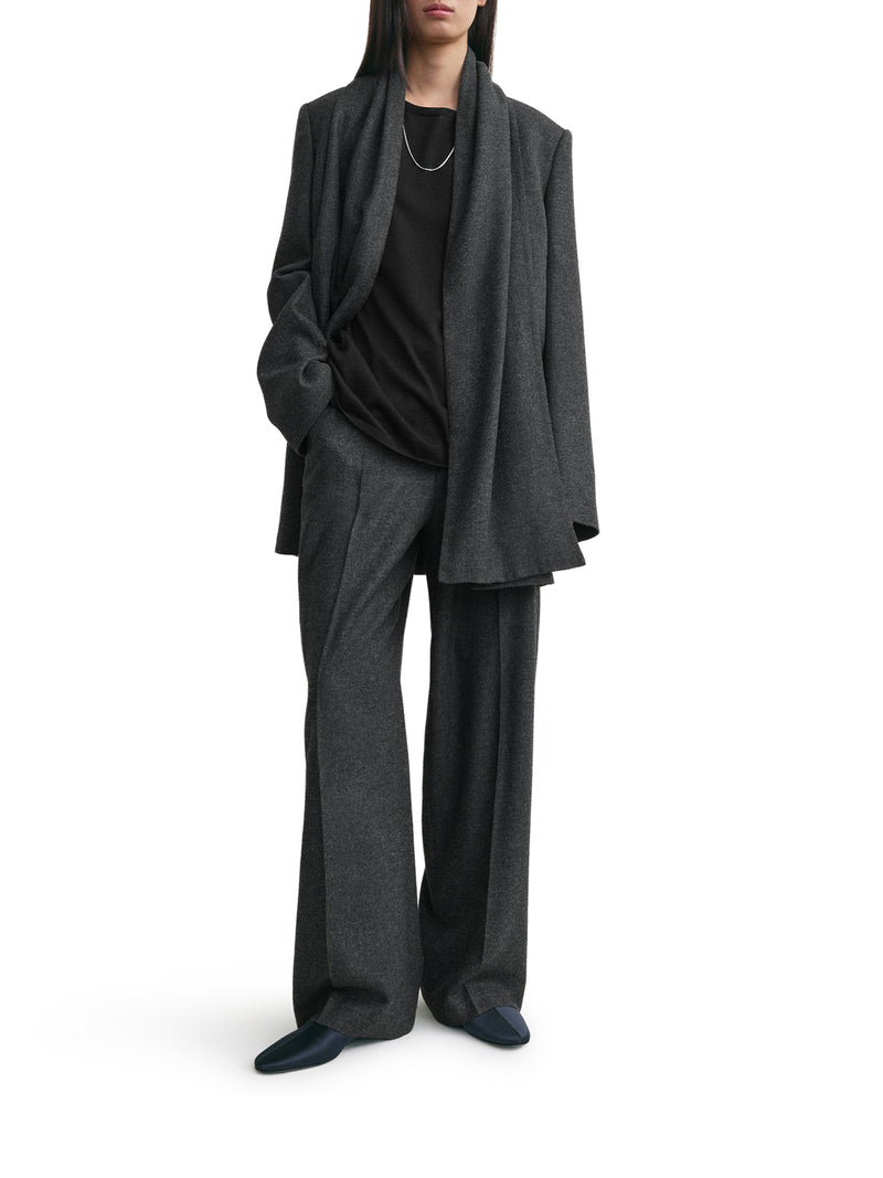 BLAZER CON SCIARPA IN MISTO LANA