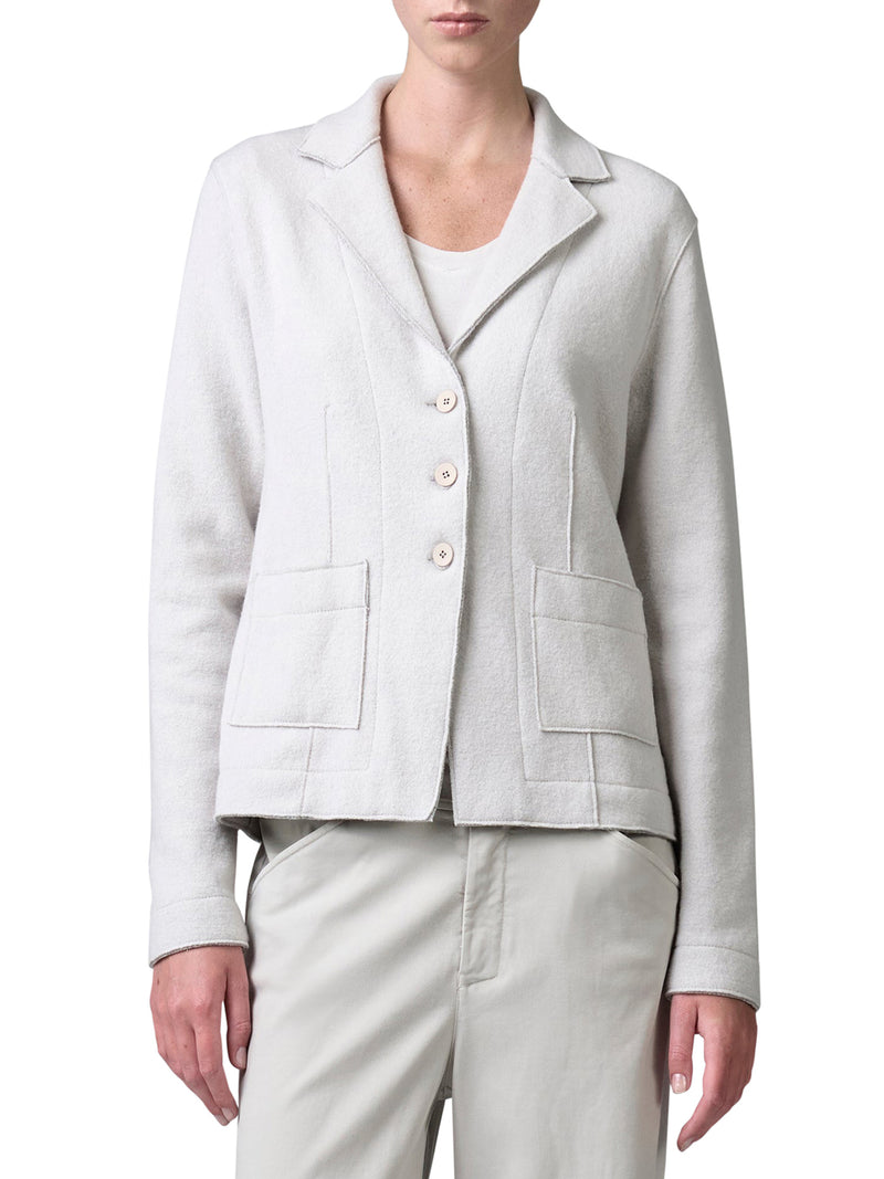 GIACCA SAGOMATA IN LANA CON ALL`INTERNO MOTIVO A SPINA DI PESCE