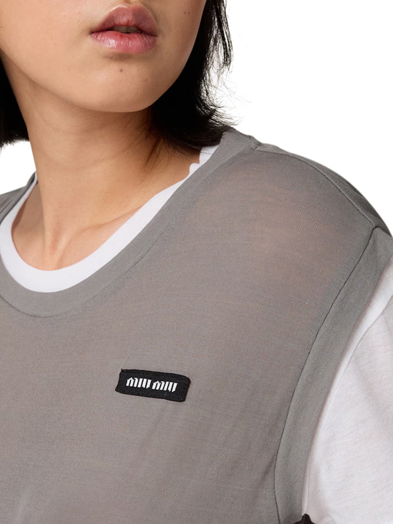 T-SHIRT IN JERSEY A DOPPIO STRATO