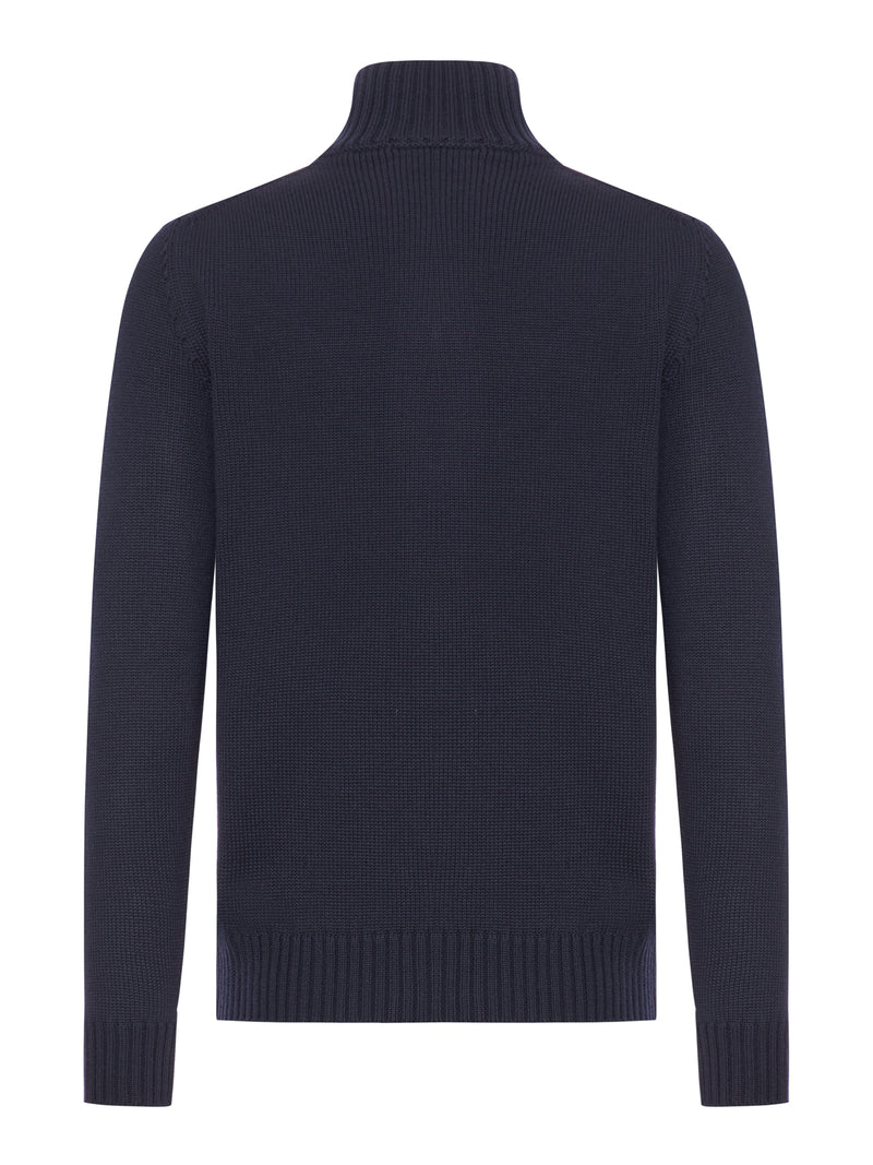 CARDIGAN A COLLO ALTO IN LANA