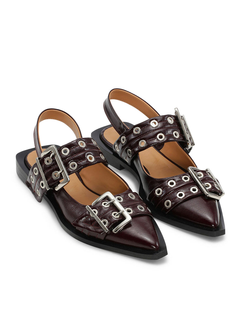 BALLERINE BORDEAUX CON FIBBIA