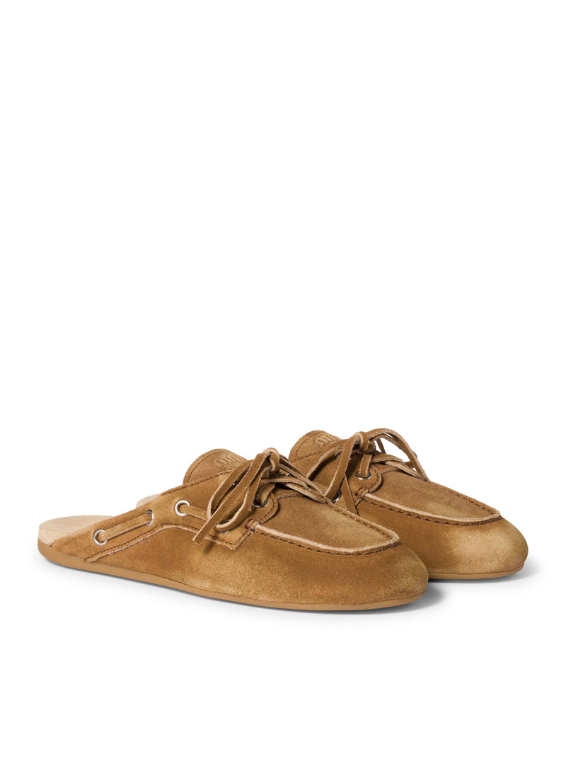 SABOT IN PELLE SCAMOSCIATA DÉLAVÉ