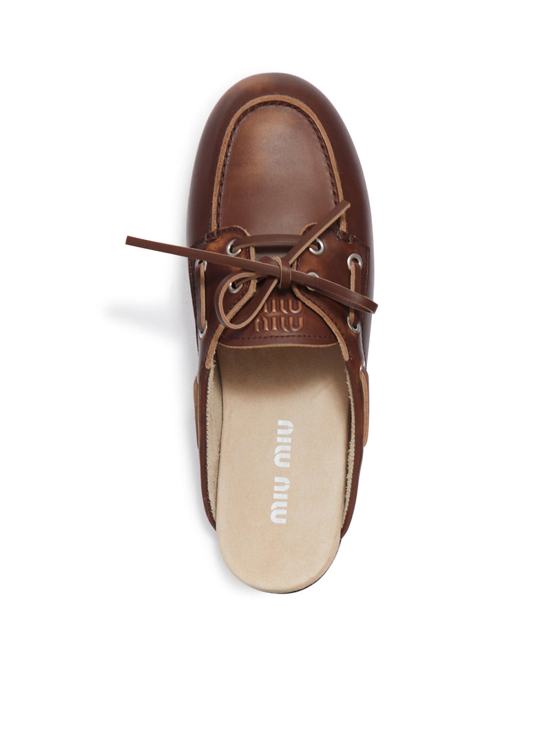 SABOT IN PELLE LISCIA DÉLAVÉ