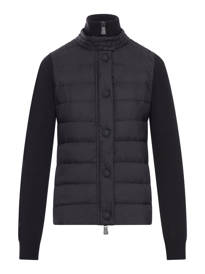 CARDIGAN IMBOTTITO IN LANA CON ZIP