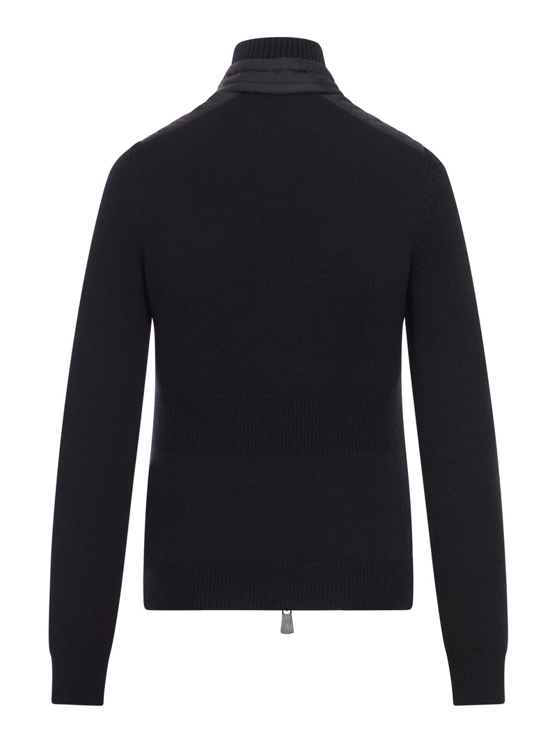 CARDIGAN IMBOTTITO IN LANA CON ZIP