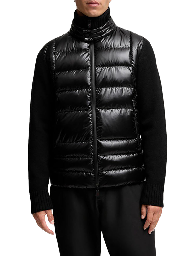 CARDIGAN IMBOTTITO IN LANA CON ZIP
