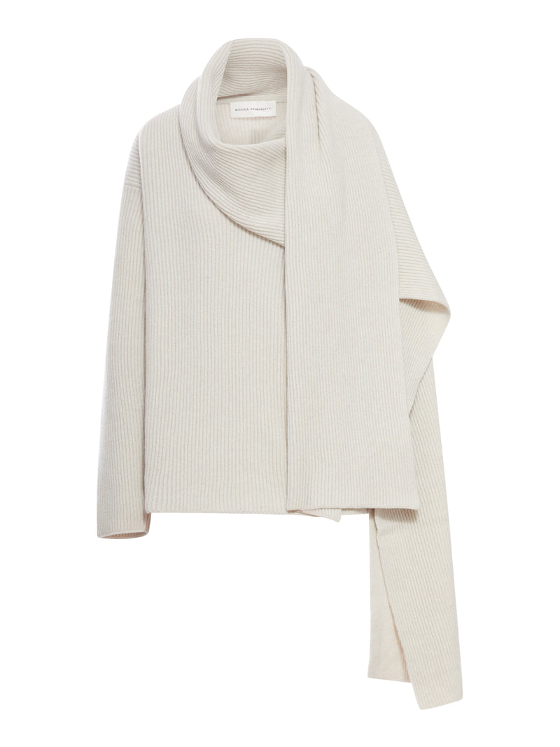 MAGLIONE MUCCHIO CON COLLO A SCIARPA