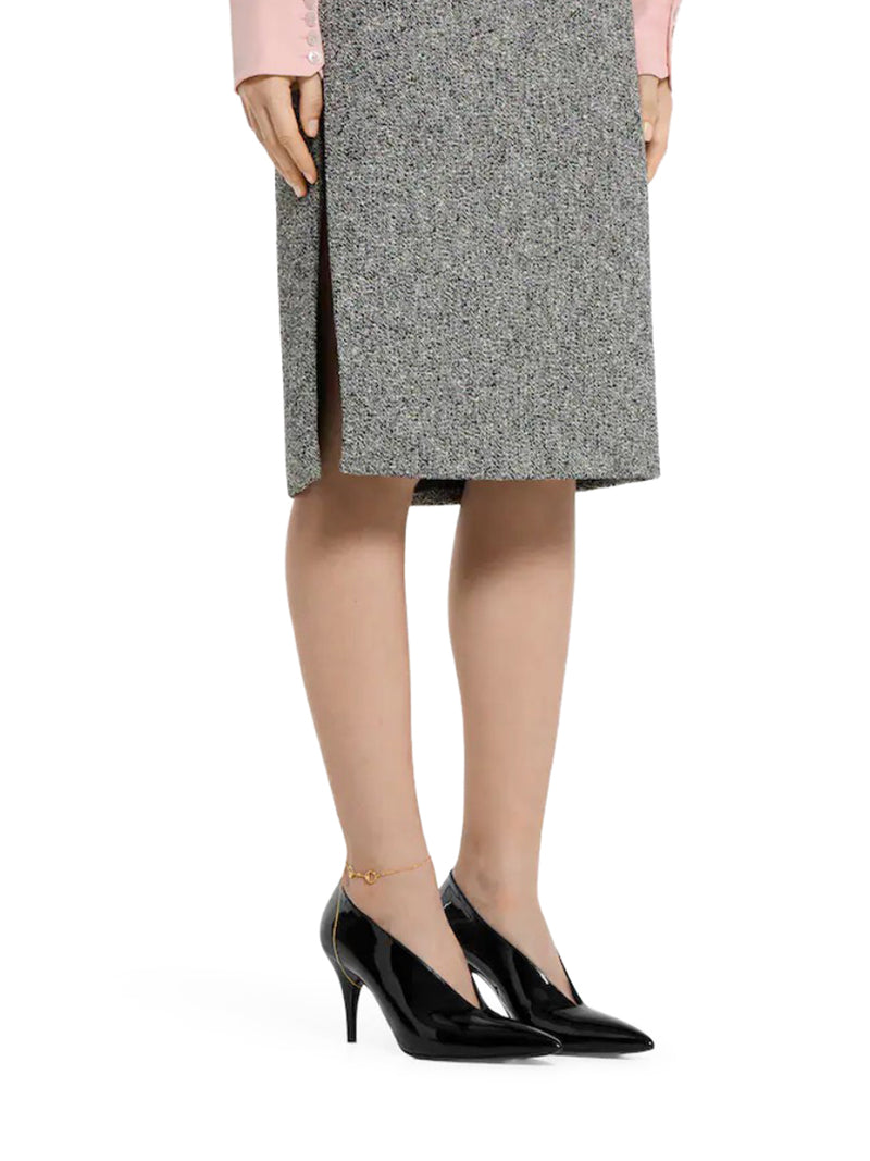 SABOT 97 IN PELLE VERNICIATA CON TACCO