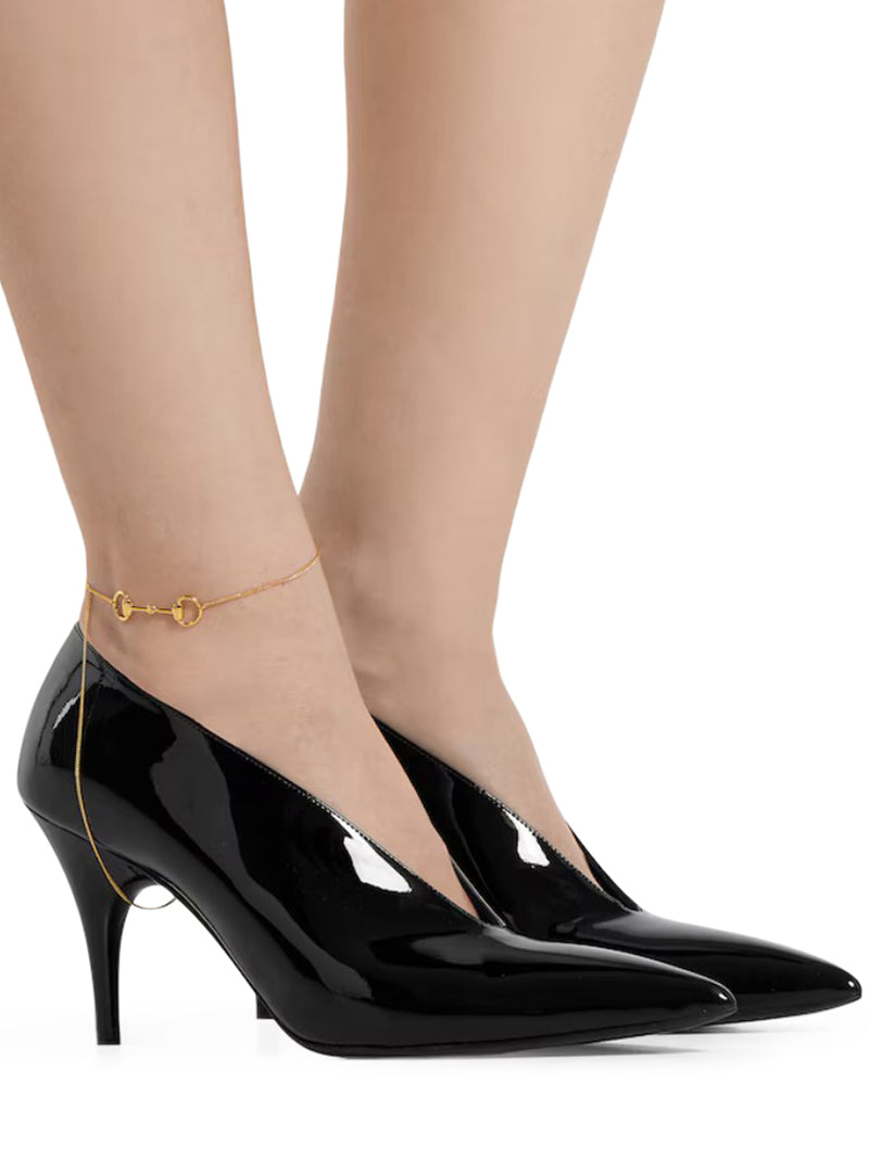 SABOT 97 IN PELLE VERNICIATA CON TACCO