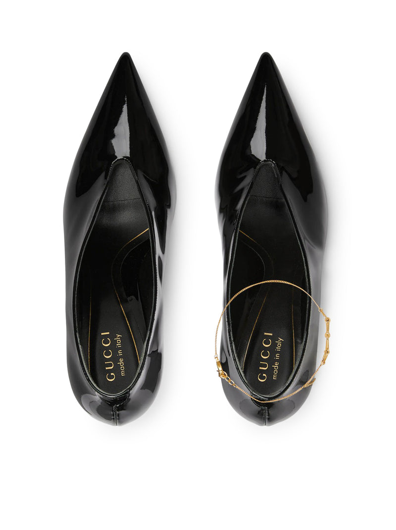 SABOT 97 IN PELLE VERNICIATA CON TACCO