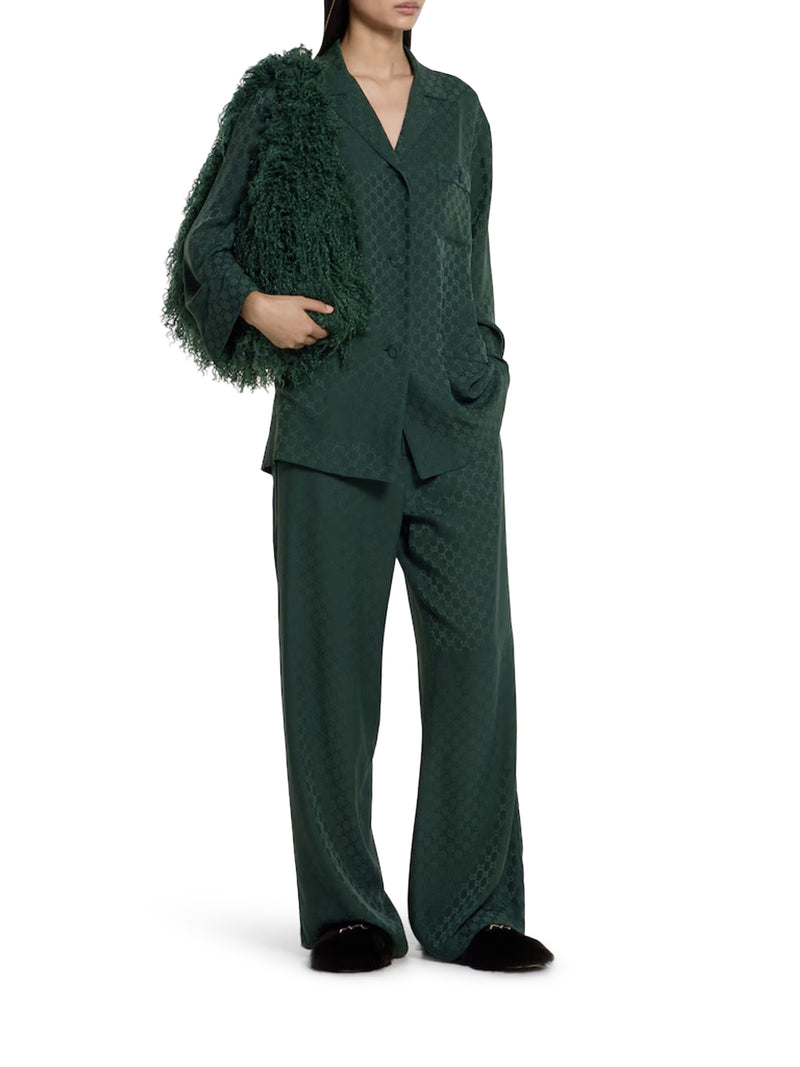 PANTALONE DA JOGGING IN SETA GG JACQUARD