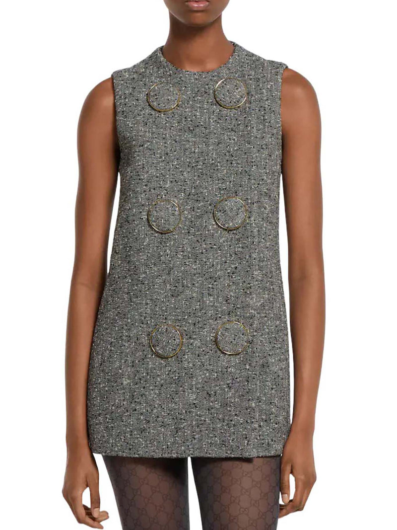 ABITO IN LANA CON BOTTONI OVERSIZE