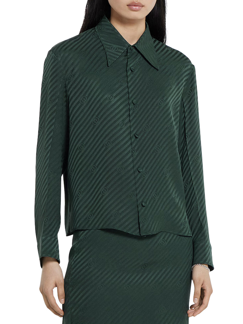 CAMICIA IN SETA JACQUARD CON INCROCIO GG